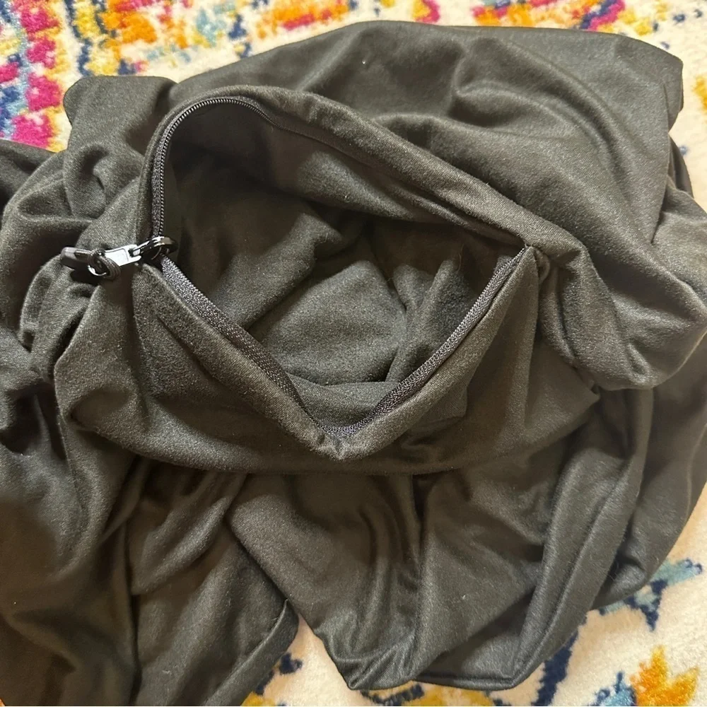 Beyond Yoga Wide Infinity Scarf with Zippered Pocket Gray
